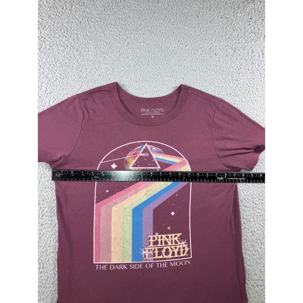 Pink Floyd T Shirt Women M Burgundy Dark Side of the Moon Graphic Tee Retro Alt - Picture 7 of 10